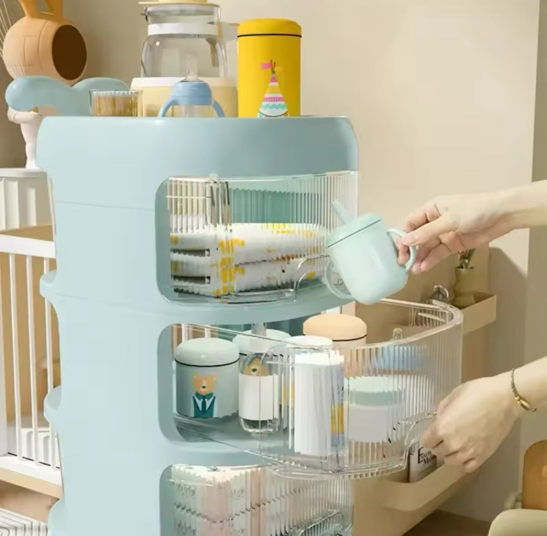 Multi Tier Rolling Storage Rack, Kids Diaper Organizer, Kids Wheels Storage Organizer, Floor Standing Storage Racks Multi Tier Rolling Storage Rack, Kids Diaper Organizer, Kids Wheels Storage Organizer, Floor Standing Storage Racks